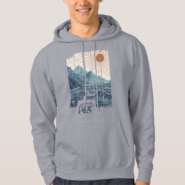 Björn Natur Landskap Hoodie (Framsida)