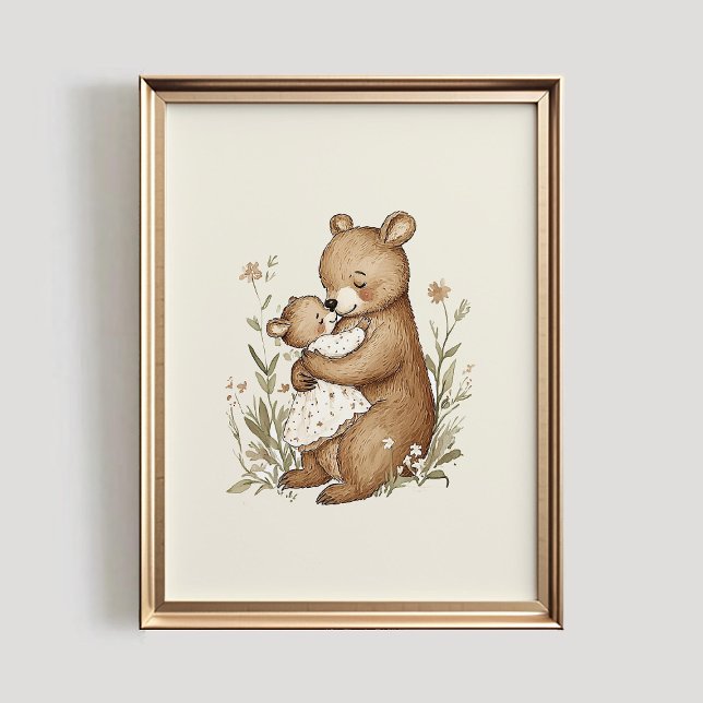 Björn Nurserieskylt, Vintage Stil Nursery TRYCKBAR Poster (Skapare uppladdad)