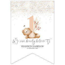 Björn och bin första födelsedag vimplar