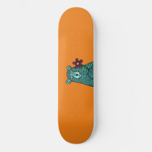 Björn och blomma mini skateboard bräda 18,5 cm