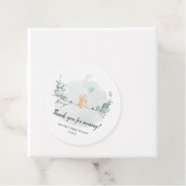 Björn och eukalyptus babydusch gåvor etiketter