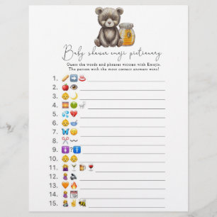 Björn och honung - Emoji bild-babydusch
