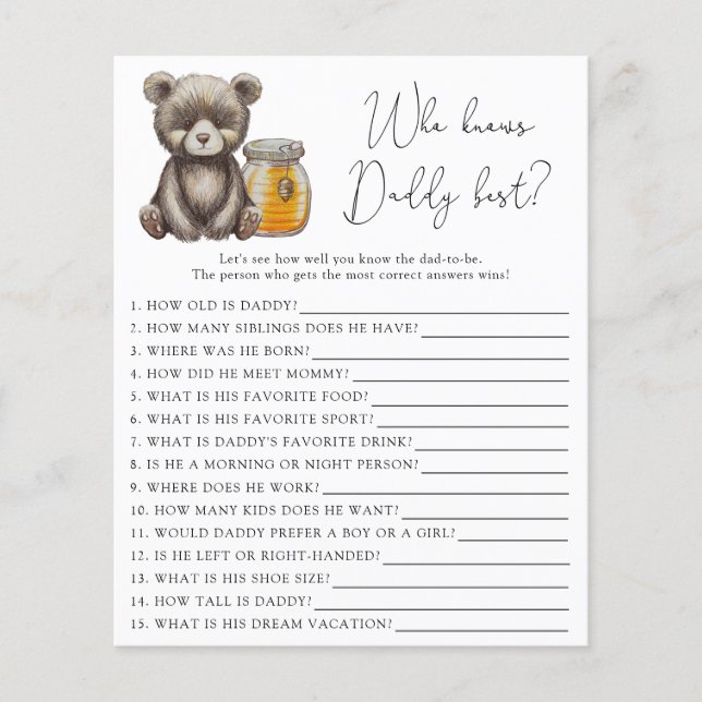 Björn och honung - Vem känner pappa bäst (Framsida)