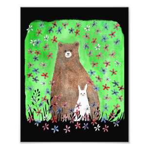 Björn och Kärlek par Woodland Animal Art Fototryck