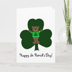 Björn och Shamrock på vit Kort