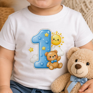 Björn och sol en första 1:a födelsedags babytröja t shirt