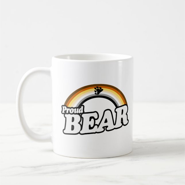 Björn och stolt kaffemugg (Vänster)