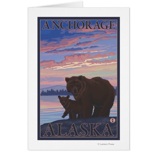 Björn och Unge - ankorage, Alaska Hälsningskort (Framsidan)
