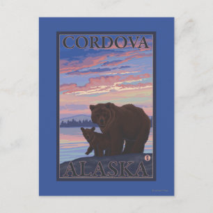 Björn och Unge - Cordova, Alaska Vykort