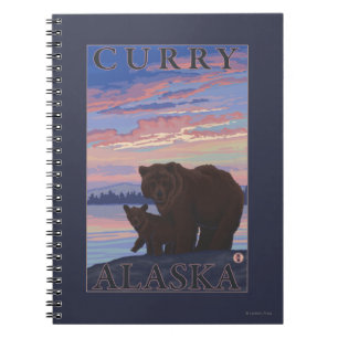 Björn och Unge - Curry, Alaska Anteckningsbok