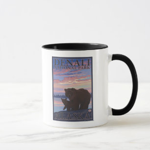 Björn och unge - Denali nationalpark, Alaska Mugg