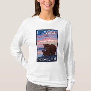 Björn och unge - glaciärnationalpark, MT Tee Shirt