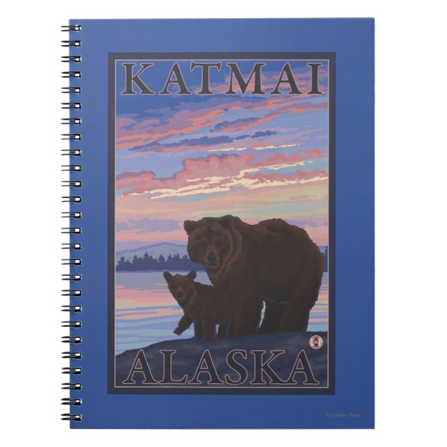 Björn och Unge - Katmai, Alaska Anteckningsbok (Framsidan)