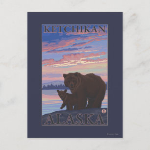 Björn och Unge - Ketchikan, Alaska Vykort