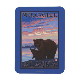 Björn och unge - Wrangell, Alaska Magnet