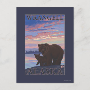 Björn och Unge - Wrangell, Alaska Vykort
