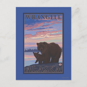 Björn och Unge - Wrangell, Alaska Vykort