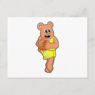 Björn på basketboll sport vykort