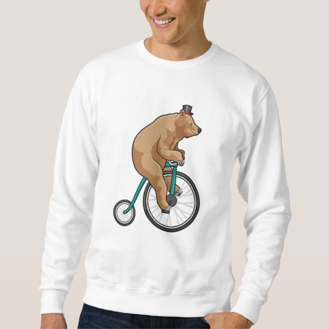Björn på cirkus med cykel lång ärmad tröja (Framsida)