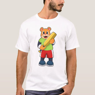 Björn på Cricket med Cricket slagträ T Shirt
