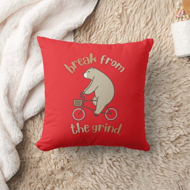 Björn På Cykel Kudde (Filt)