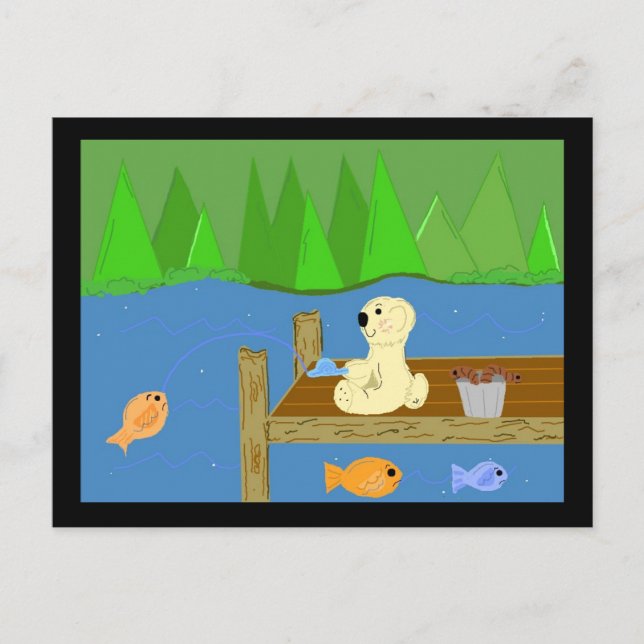 Björn på dockan vykort (Framsida)