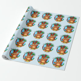 Björn på födelsedagsgräsmatta  presentpapper