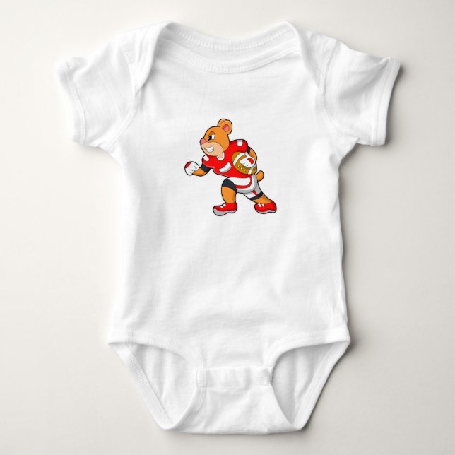 Björn på fotbollssporter t shirt (Framsida)