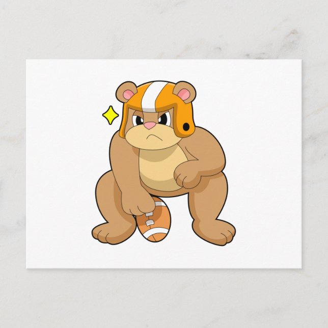 Björn på fotbollssporter vykort (Framsida)