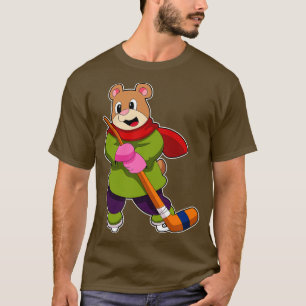 Björn på ishockey med ishockeyklubba 3 t shirt