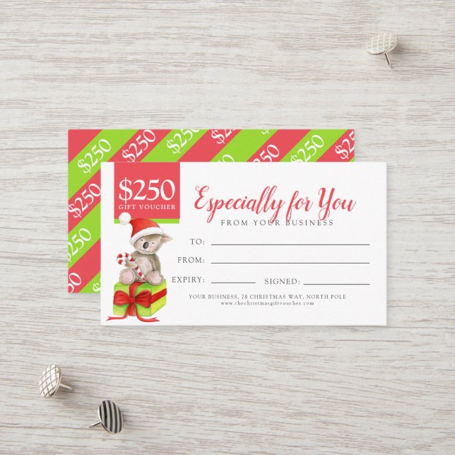 Björn på julklapp $250 presentkort rabattkort (Fram/Back In Situ)