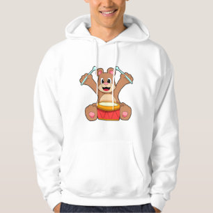 Björn på Music med trumma Hoodie