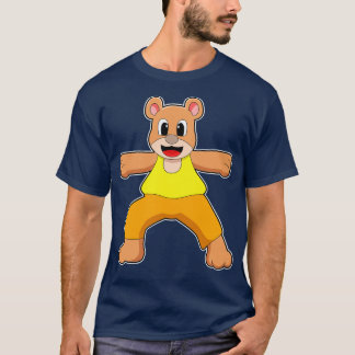 Björn på yoga i stående t shirt