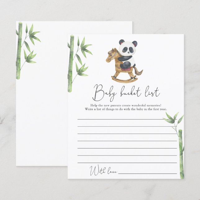 Björn Panda Bebis bucket lista (Fram/baksida)