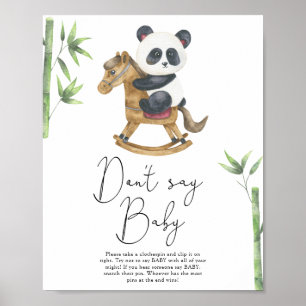 Björn Panda Säga inte bebis Poster
