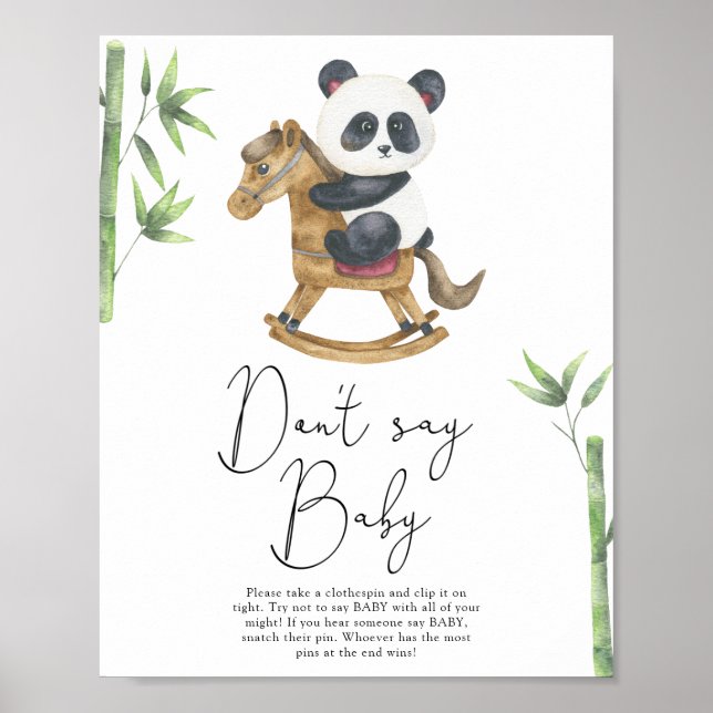 Björn Panda Säga inte bebis Poster (Framsidan)