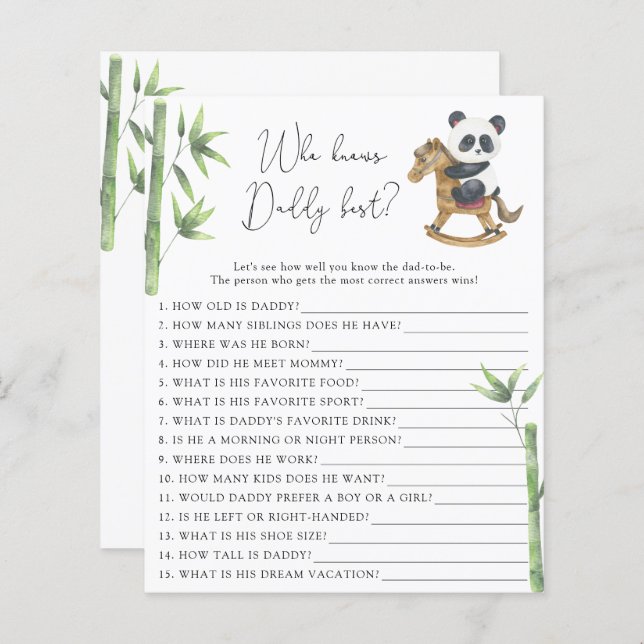 Björn Panda Vem vet pappa bäst (Fram/baksida)