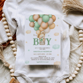 Björn Pojke Baby Shower Inbjudningar