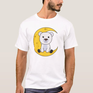 Björn Polar Bear Måne Bra Natten Måne Bear Cute Cu T Shirt