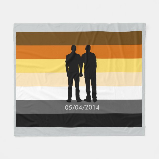 Björn Pride Flag Anpassad Bröllopsdag för Par Fleecefilt (Framsidan (Horisontell))