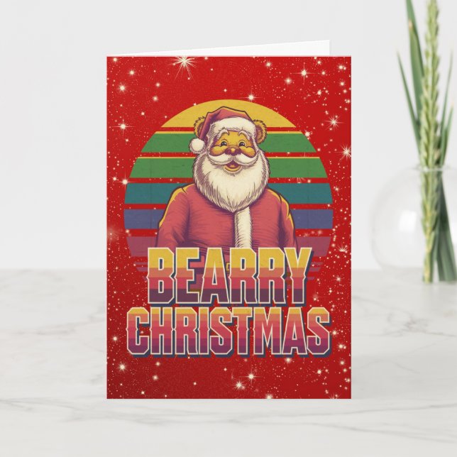 Björn pride Julsöt roligt Santa Bear Helgkort (Framsida)