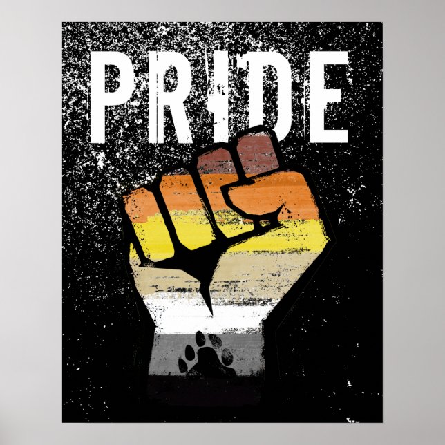 Björn Pride Paw Fist Poster (Framsidan)