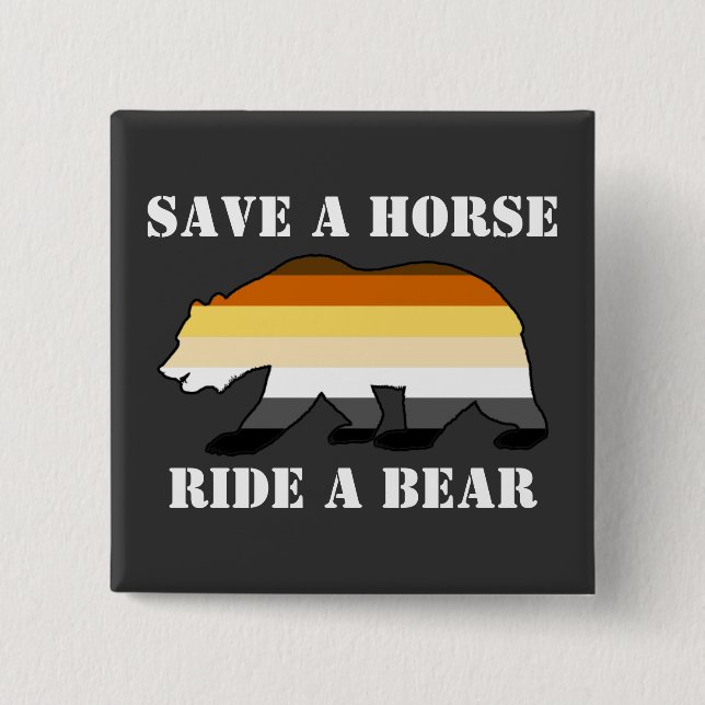 Björn Pride Rädda en häst Ride A Bear Knapp (Framsida)