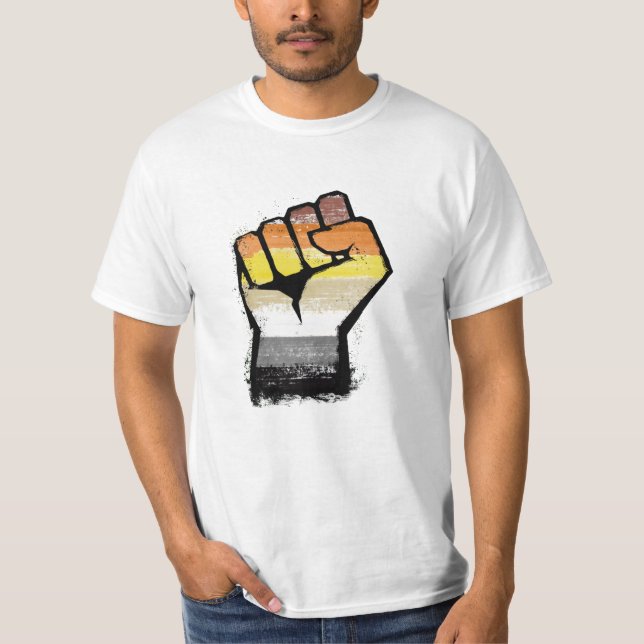 Björn protest näve t shirt (Framsida)