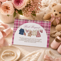 Björn Rosa Tvärlinje Baby Shower Bok Begäran