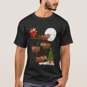 Björn Santa Släd Flygande Rolig Magisk Jul T Shirt