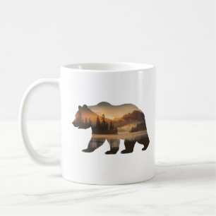 Björn Siluett Design med Solnedgångsvy Kaffemugg