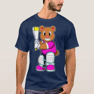 Björn som Batsman med Cricket fladdermus T Shirt