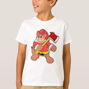 Björn som brandman med Ax T Shirt