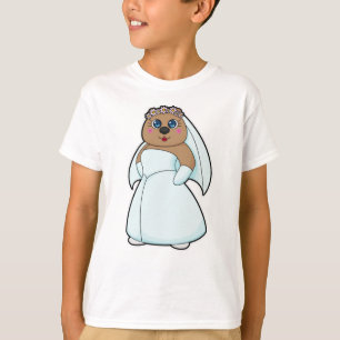Björn som brud med blomsterkrans t shirt